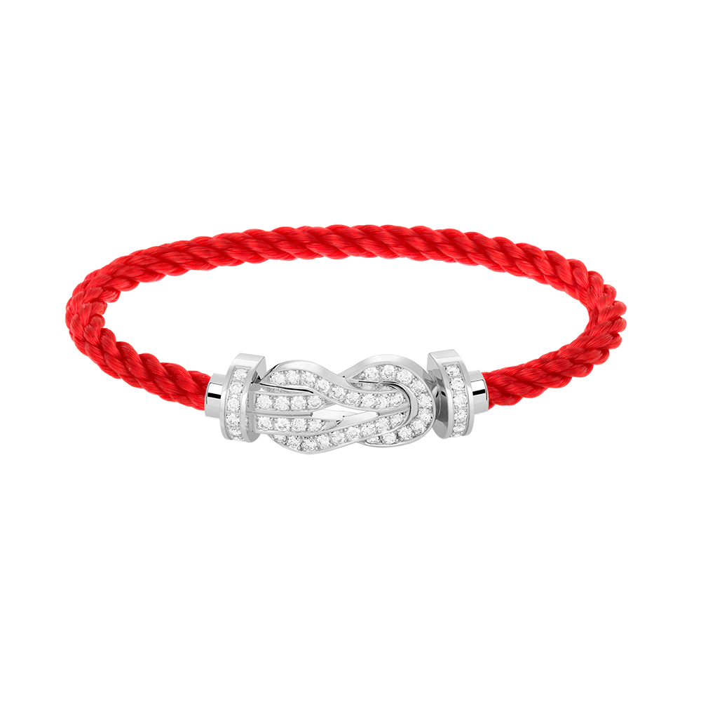 [Riva Jewelry]LARGE 8-FIGURE BUCKLE FULL DIAMOND BRACELET -WHITE GOLD
