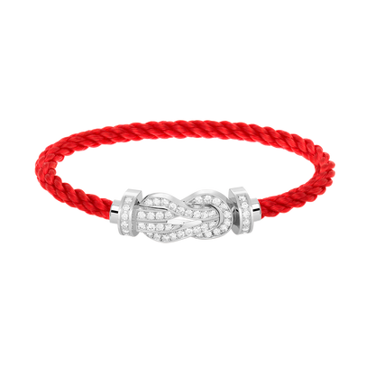 [Riva Jewelry]LARGE 8-FIGURE BUCKLE FULL DIAMOND BRACELET -WHITE GOLD
