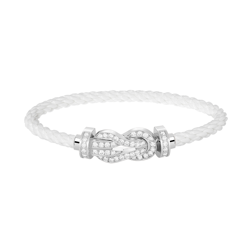 [Riva Jewelry]LARGE 8-FIGURE BUCKLE FULL DIAMOND BRACELET -WHITE GOLD
