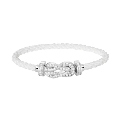 [Riva Jewelry]LARGE 8-FIGURE BUCKLE FULL DIAMOND BRACELET -WHITE GOLD