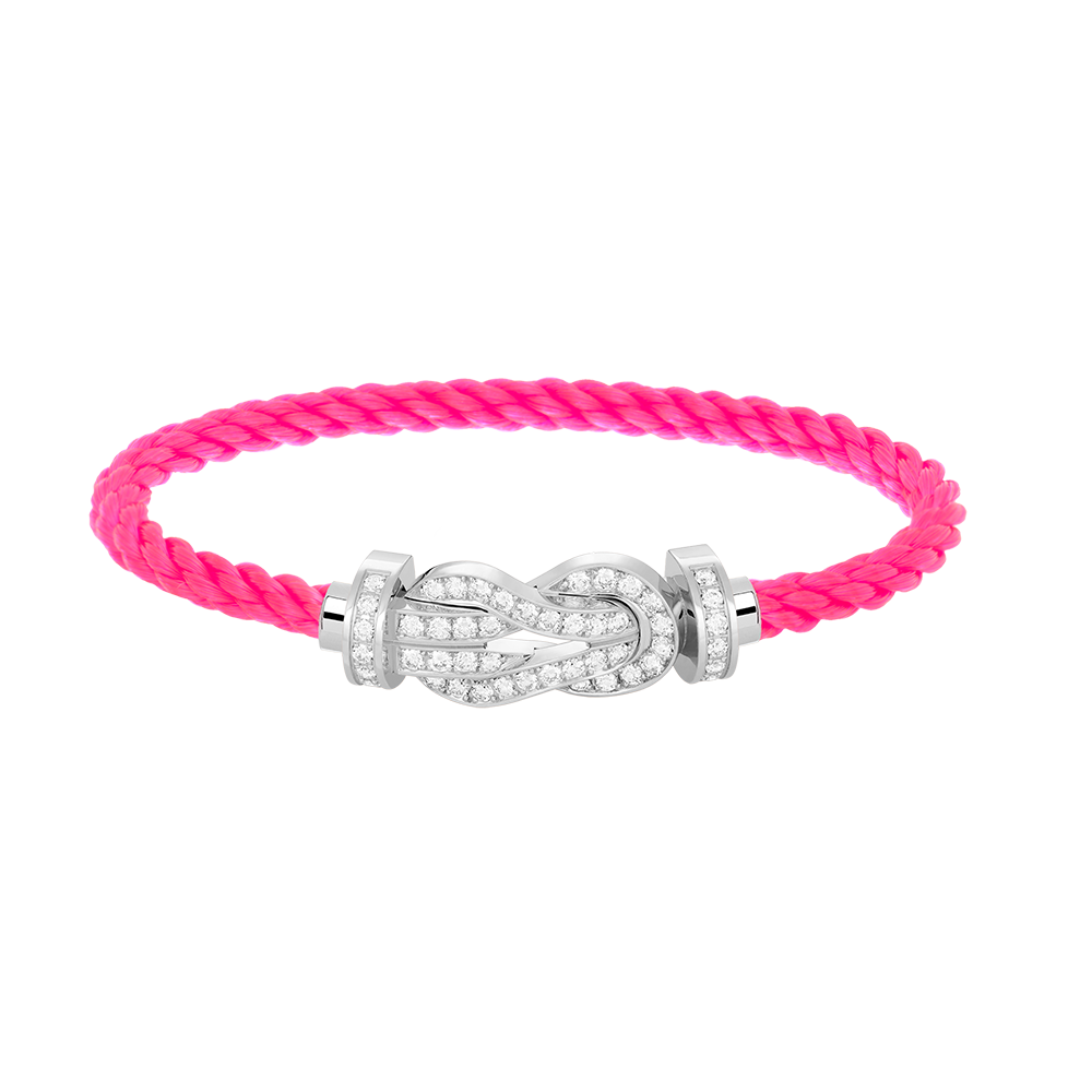 [Riva Jewelry]LARGE 8-FIGURE BUCKLE FULL DIAMOND BRACELET -WHITE GOLD