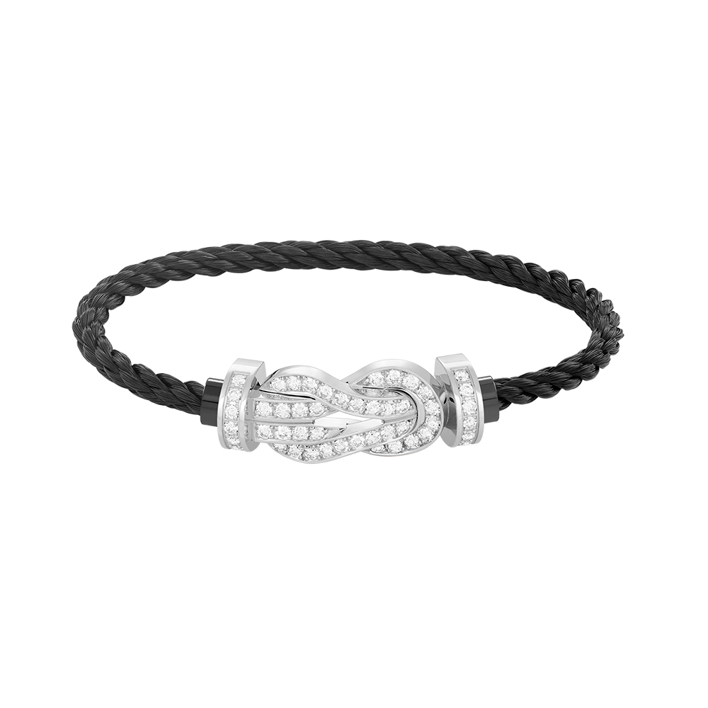 [Riva Jewelry]LARGE 8-FIGURE BUCKLE FULL DIAMOND BRACELET -WHITE GOLD