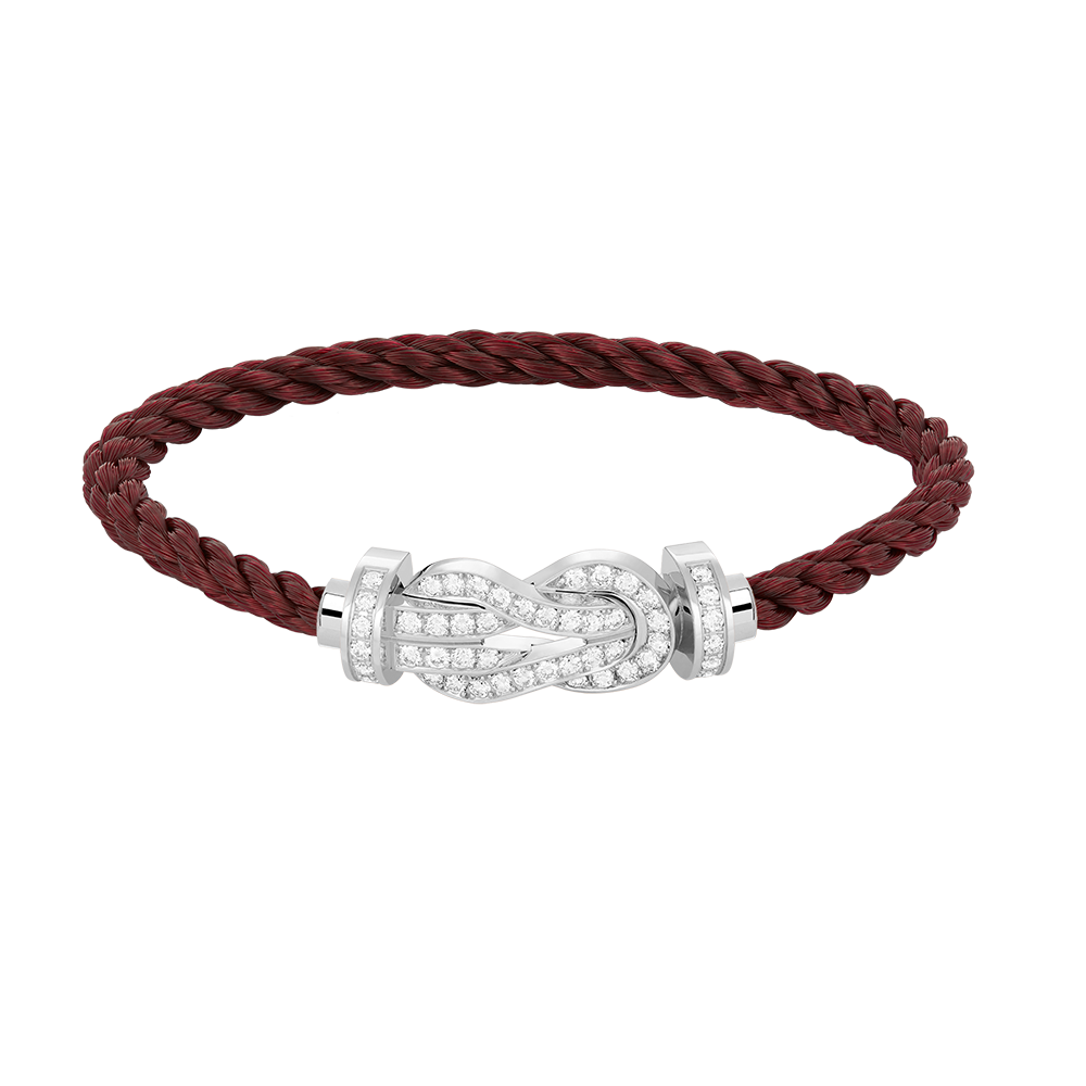 [Riva Jewelry]LARGE 8-FIGURE BUCKLE FULL DIAMOND BRACELET -WHITE GOLD
