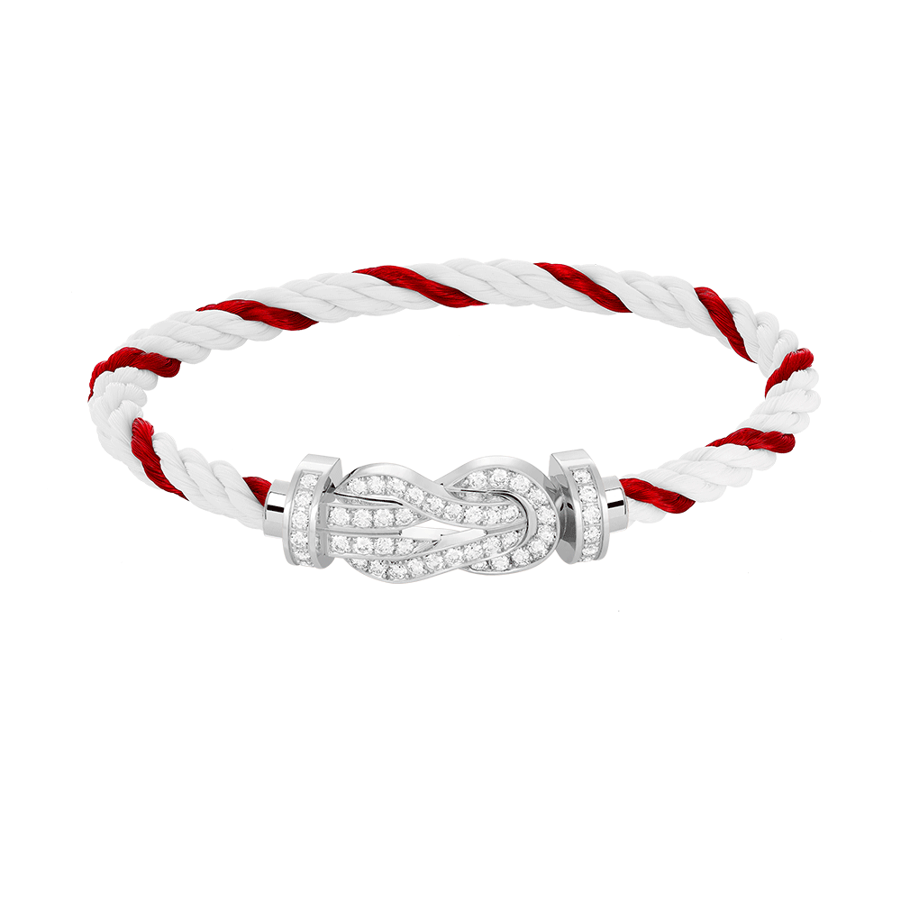 [Riva Jewelry]LARGE 8-FIGURE BUCKLE FULL DIAMOND BRACELET -WHITE GOLD