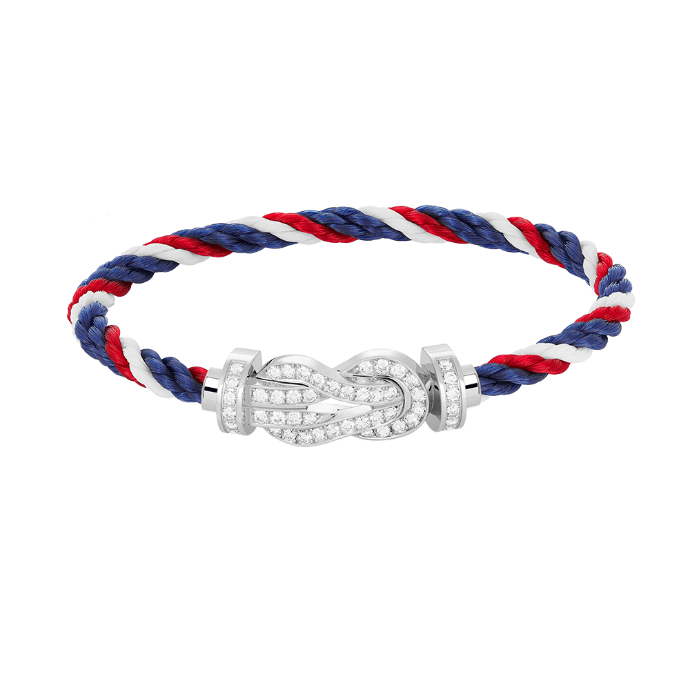 [Riva Jewelry]LARGE 8-FIGURE BUCKLE FULL DIAMOND BRACELET -WHITE GOLD