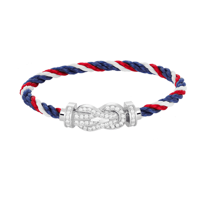 [Riva Jewelry]LARGE 8-FIGURE BUCKLE FULL DIAMOND BRACELET -WHITE GOLD