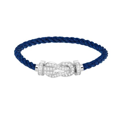 [Riva Jewelry]LARGE 8-FIGURE BUCKLE FULL DIAMOND BRACELET -WHITE GOLD