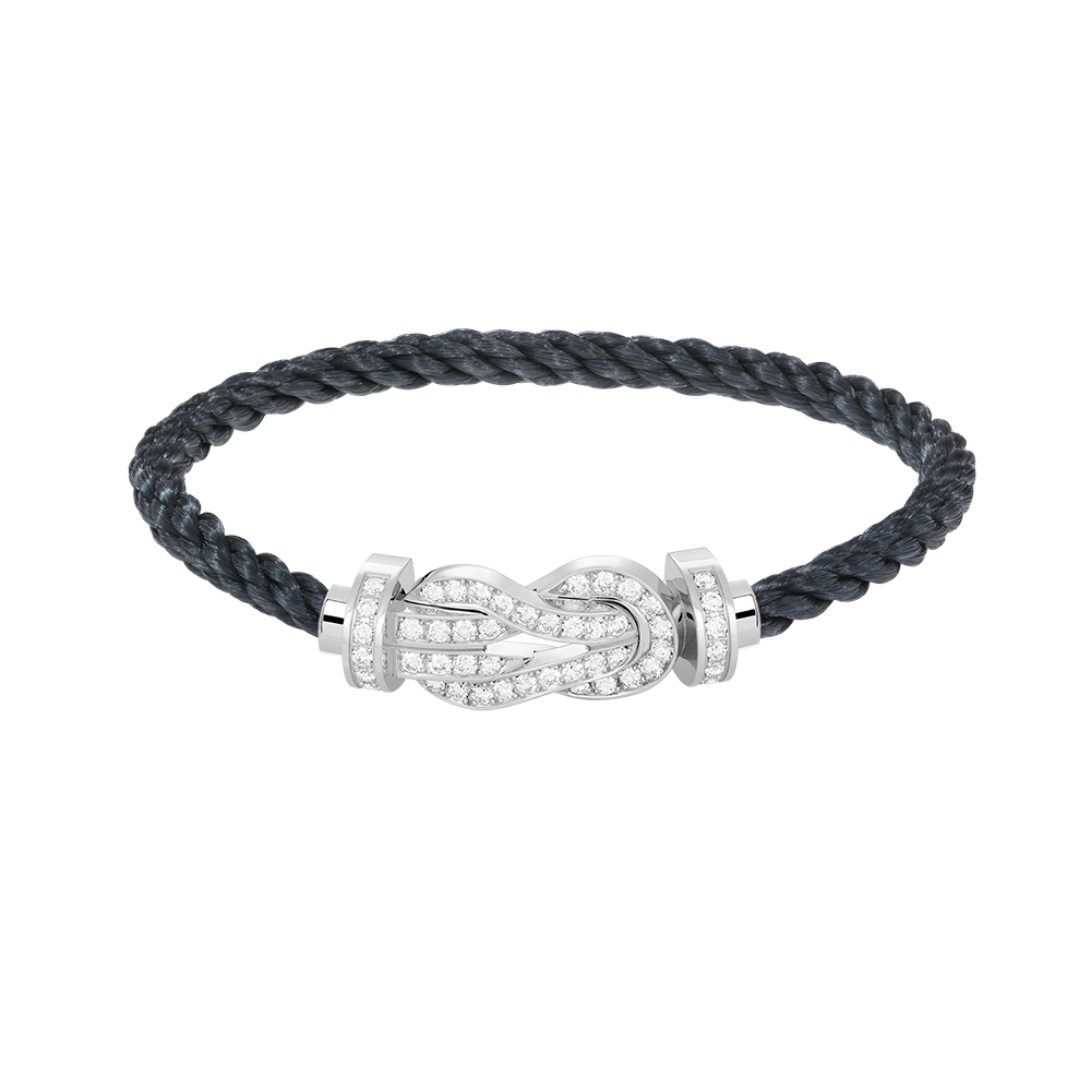 [Riva Jewelry]LARGE 8-FIGURE BUCKLE FULL DIAMOND BRACELET -WHITE GOLD