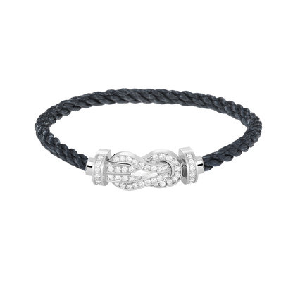 [Riva Jewelry]LARGE 8-FIGURE BUCKLE FULL DIAMOND BRACELET -WHITE GOLD