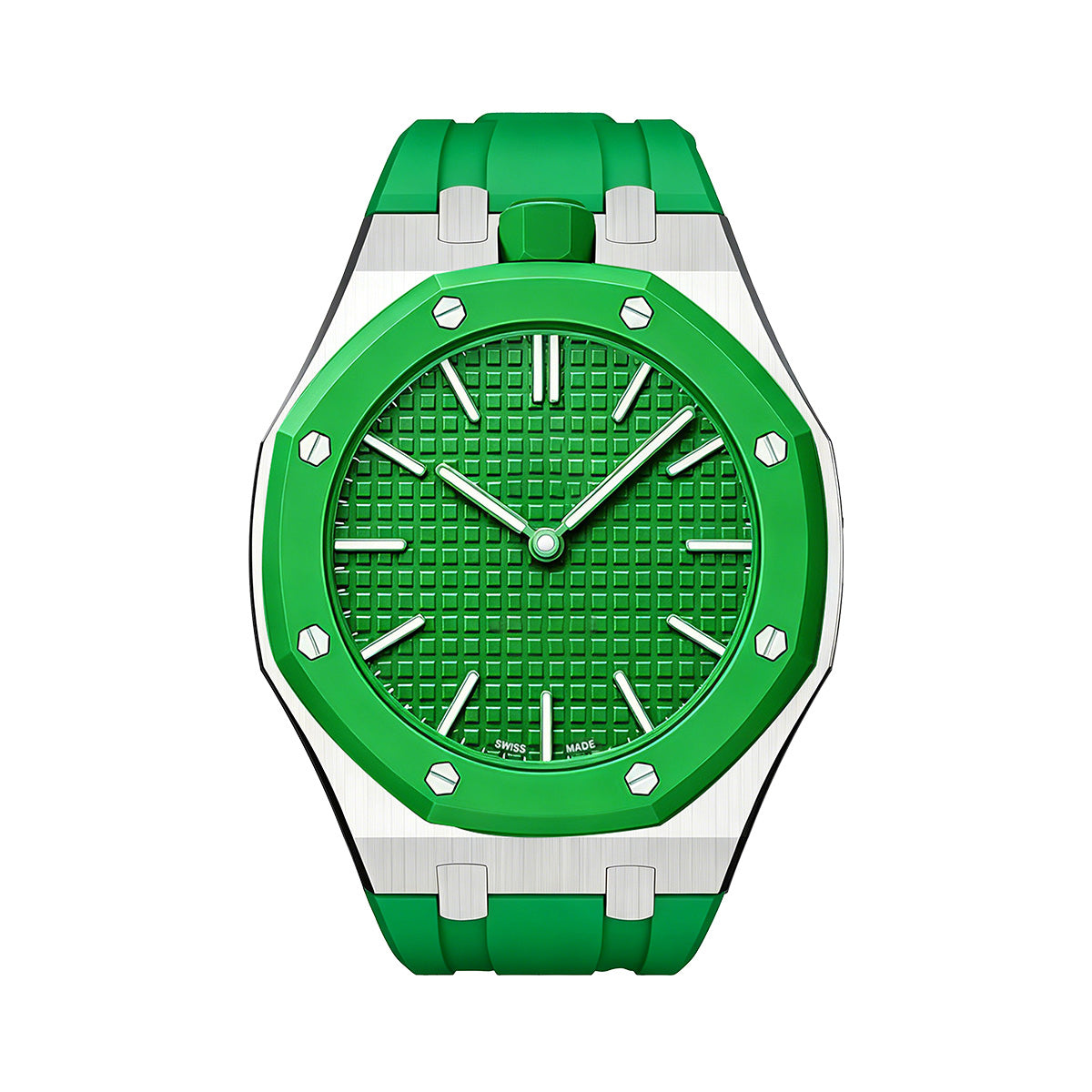 [Riva Jewelry]OAK POP GREEN STEEL SILICONE STRAP