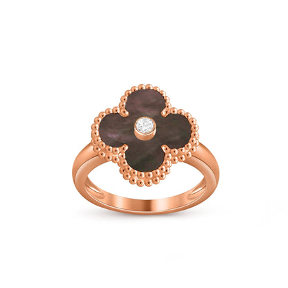 [Riva Jewelry]LUCKY CLOVER DIAMOND-ACCENT ROSE GOLD RING COLLECTION
