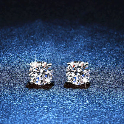 [Riva Jewelry]FOUR-PRONG MOISSANITE EARRINGS