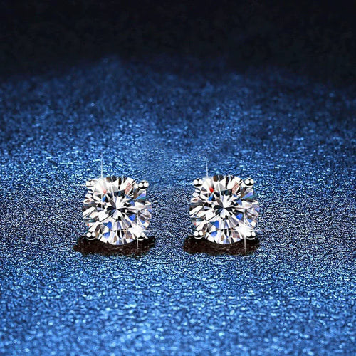 [Riva Jewelry]FOUR-PRONG MOISSANITE EARRINGS
