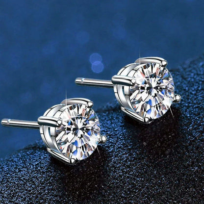 [Riva Jewelry]FOUR-PRONG MOISSANITE EARRINGS