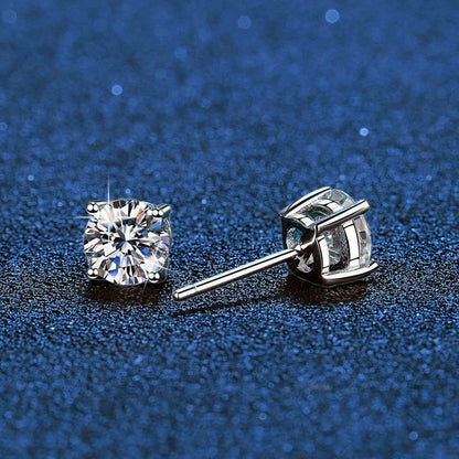 [Riva Jewelry]FOUR-PRONG MOISSANITE EARRINGS
