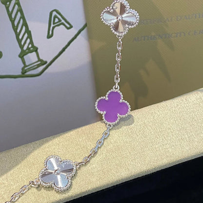 [Riva Jewelry]LUCKY CLOVER 5-MOTIF BRACELET - VIOLET COLLECTION