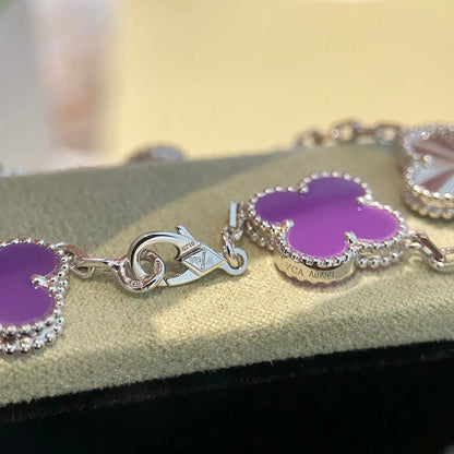 [Riva Jewelry]LUCKY CLOVER 5-MOTIF BRACELET - VIOLET COLLECTION