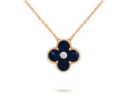 [Riva Jewelry]15MM CLOVER FLOWER DIAMOND PENDANT NECKLACE COLLECTION