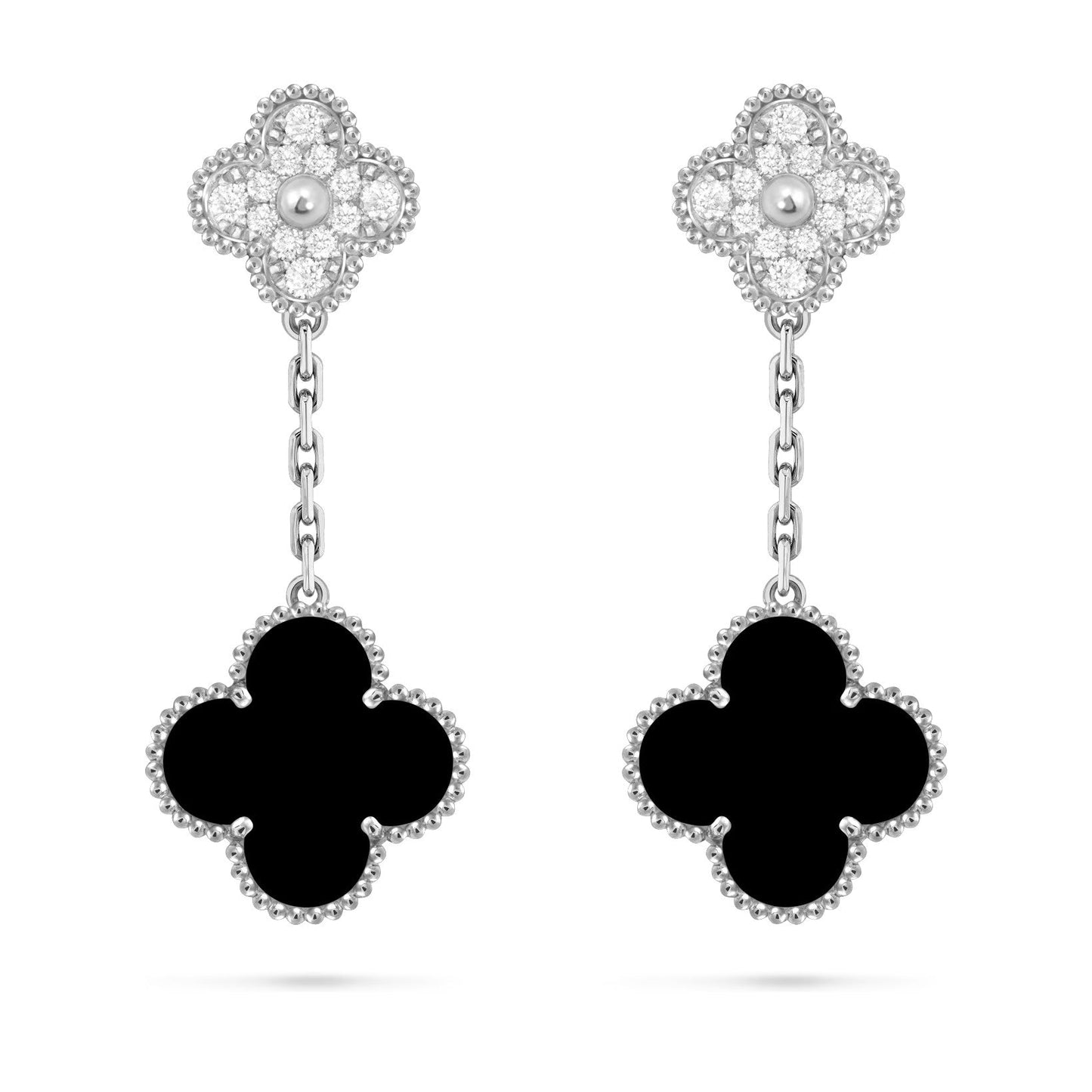 [Riva Jewelry]CLOVER DUAL-MOTIF STATEMENT STUD EARRINGS - DOUBLE-CHARM COLLECTION