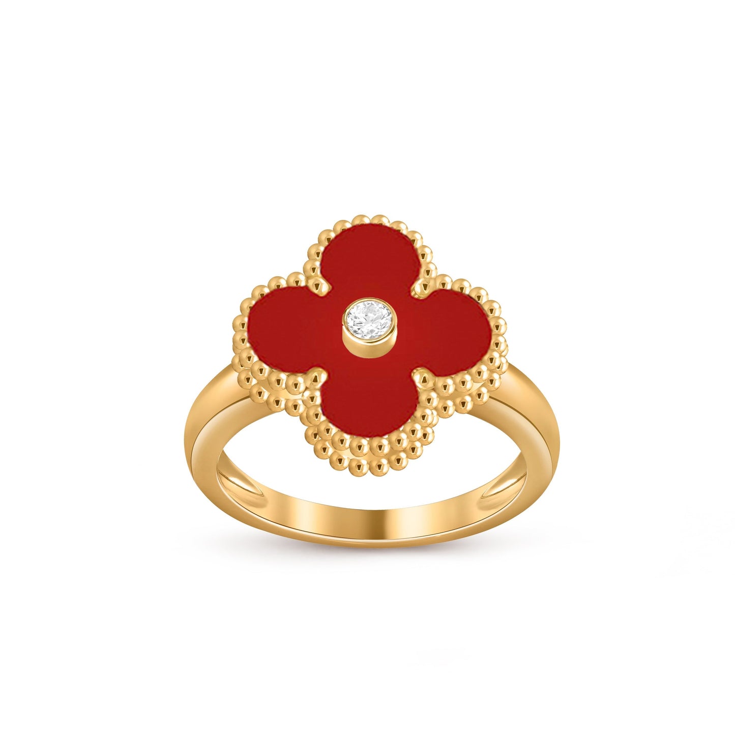 [Riva Jewelry]LUCKY CLOVER DIAMOND-ACCENT GOLD RING COLLECTION