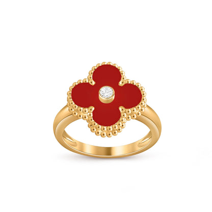[Riva Jewelry]LUCKY CLOVER DIAMOND-ACCENT GOLD RING COLLECTION
