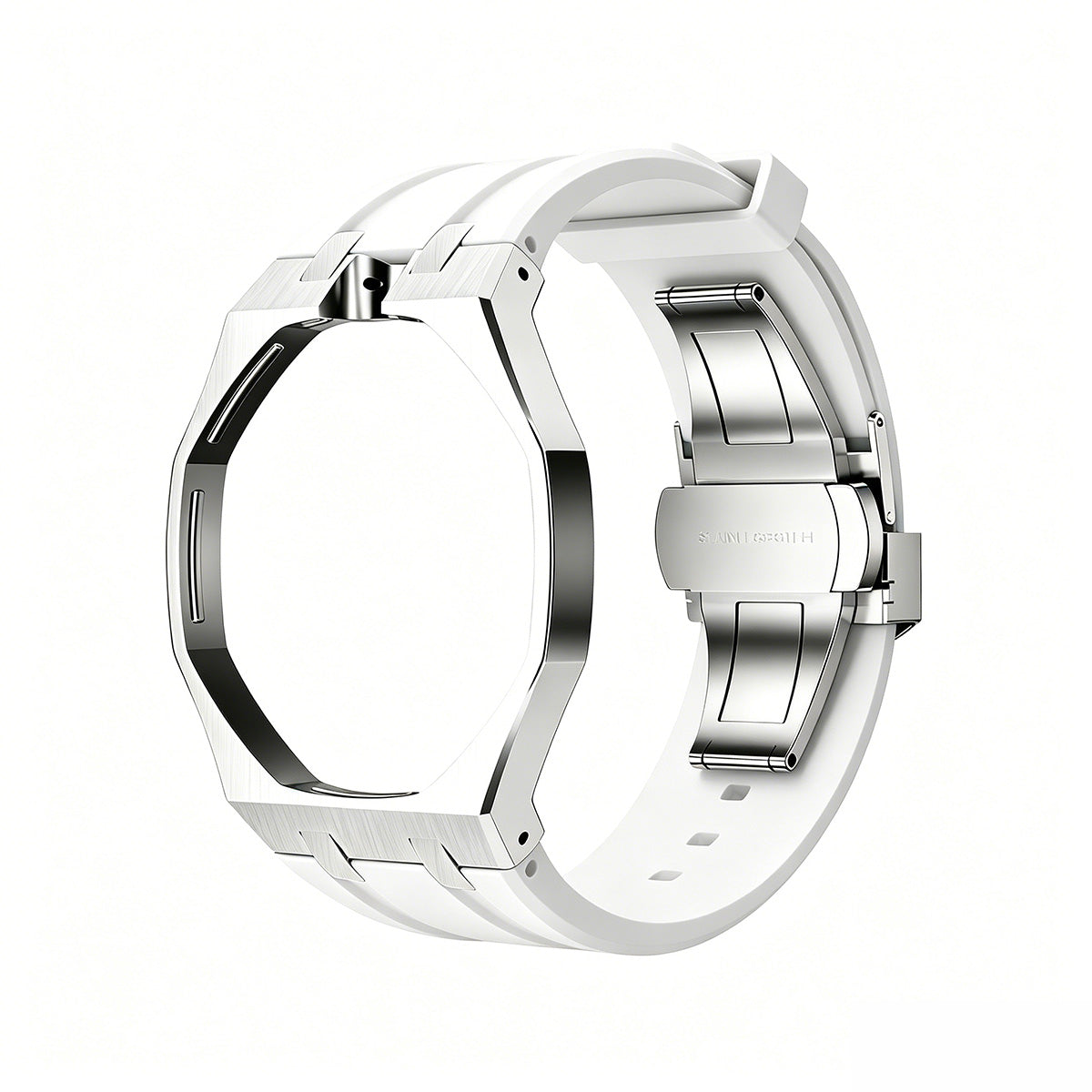 [Riva Jewelry]OAK POP WHITE STEEL SILICONE STRAP