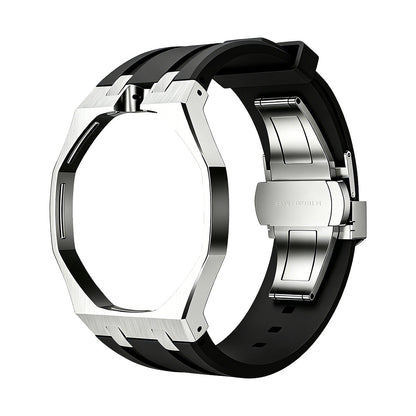 [Riva Jewelry]OAK POP BLACK STEEL SILICONE STRAP