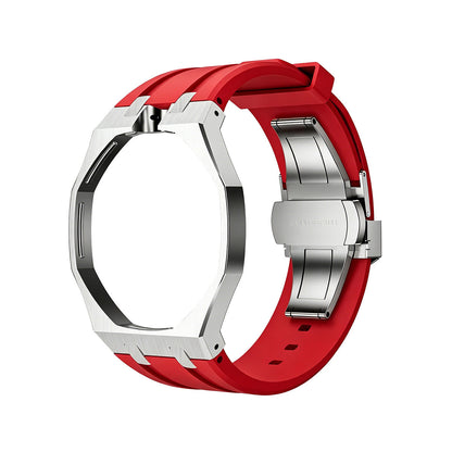 [Riva Jewelry]OAK POP RED STEEL SILICONE STRAP