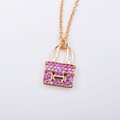 [Riva Jewelry]CONSTANCE PEDANT PURPLE DIAMOND NECKLACE