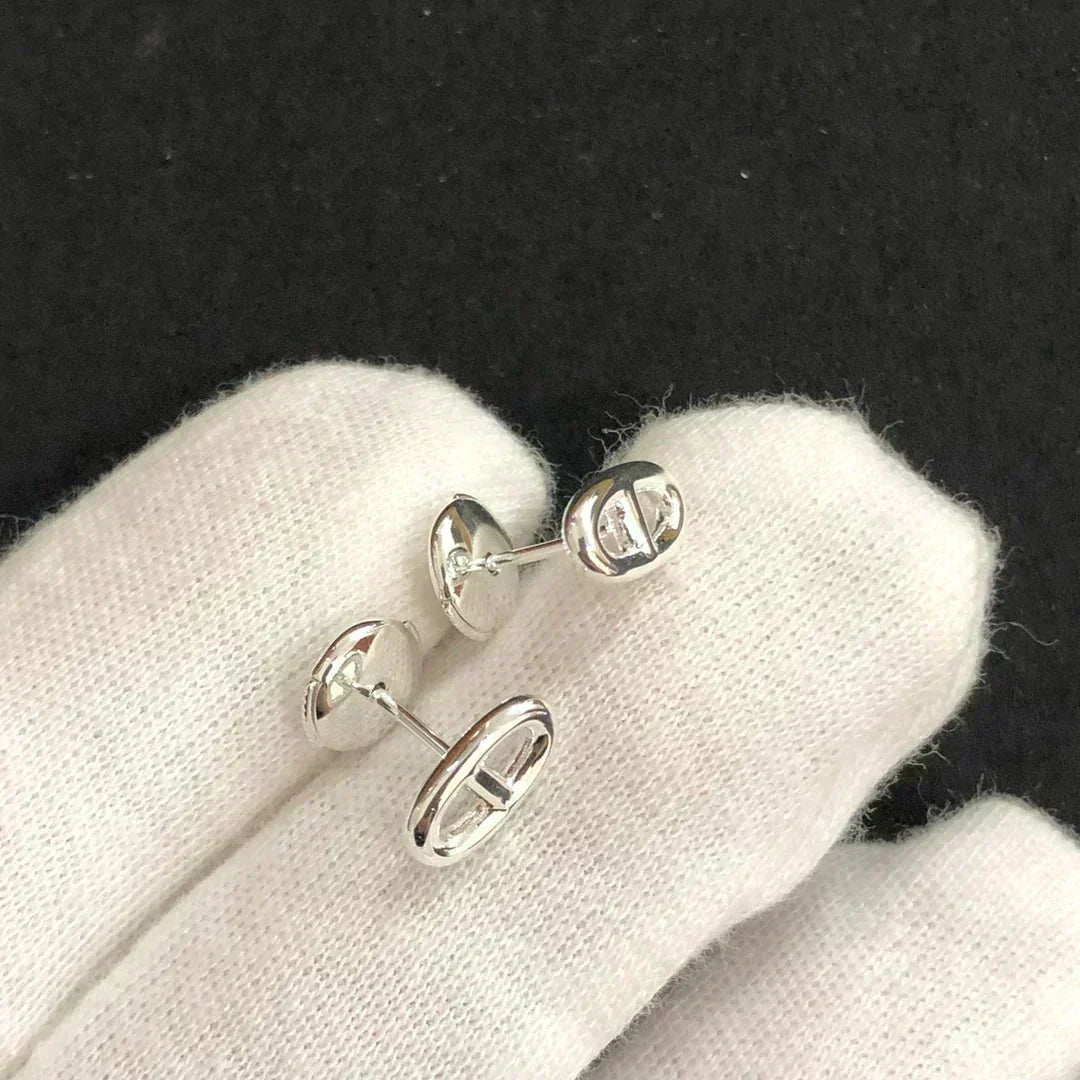 [Riva Jewelry]CHAINE SMALL EARRINGS GOLD AND SILVER