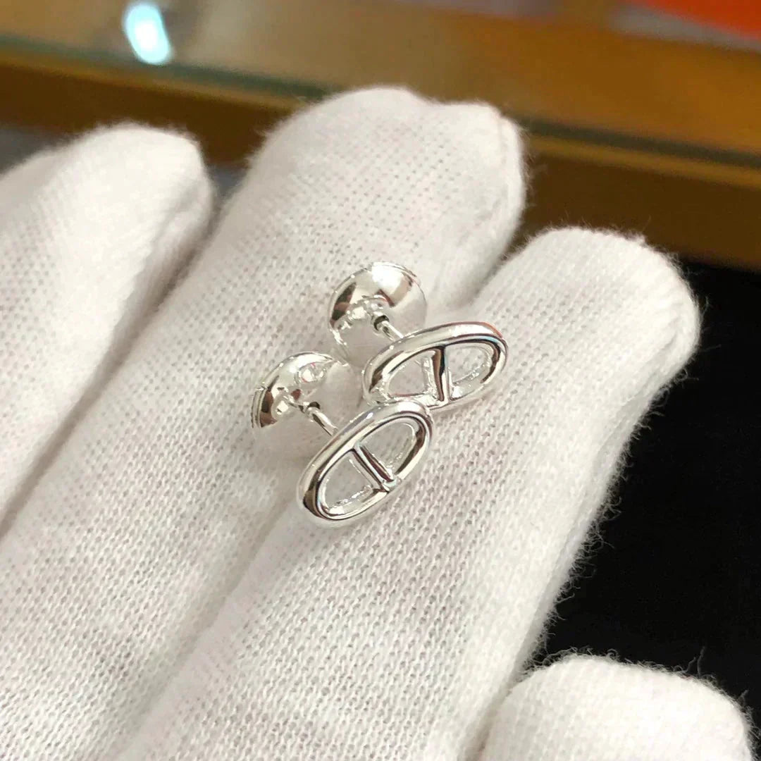 [Riva Jewelry]CHAINE SMALL EARRINGS GOLD AND SILVER