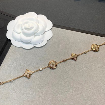 [Riva Jewelry]STAR AND SUN 4 MOTIFS GOLD DIAMONDS BRACELET