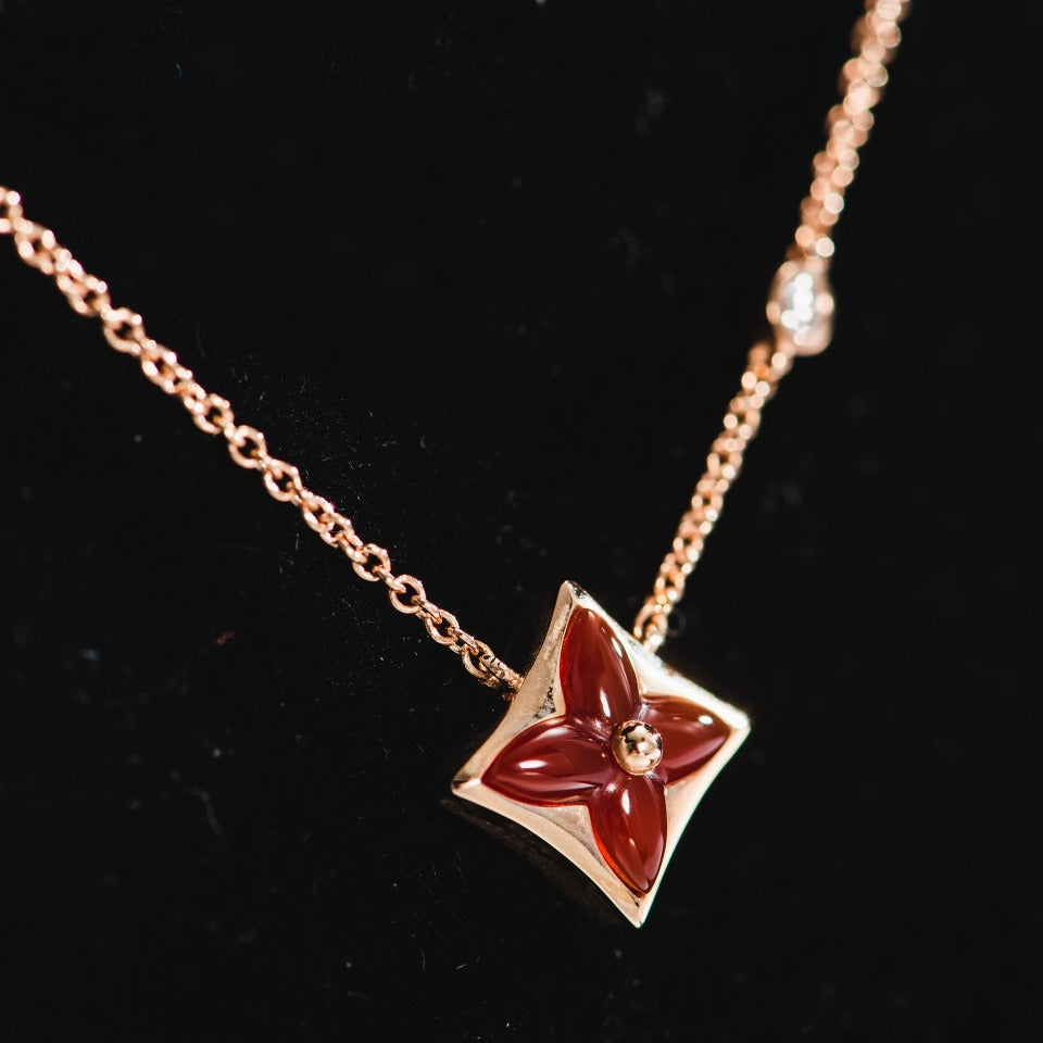 [Riva Jewelry]STAR NECKLACE ROSE GOLD 1 DIAMOND