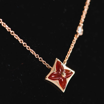 [Riva Jewelry]STAR NECKLACE ROSE GOLD 1 DIAMOND