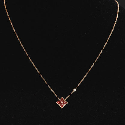 [Riva Jewelry]STAR NECKLACE ROSE GOLD 1 DIAMOND