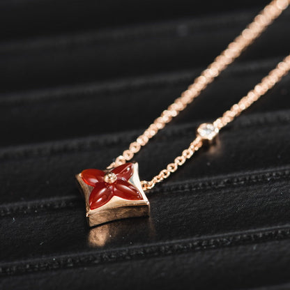 [Riva Jewelry]STAR NECKLACE ROSE GOLD 1 DIAMOND