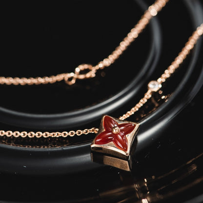 [Riva Jewelry]STAR NECKLACE ROSE GOLD 1 DIAMOND
