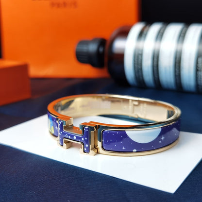 [Riva Jewelry]H STAR AND MOON BRACELET 12MM
