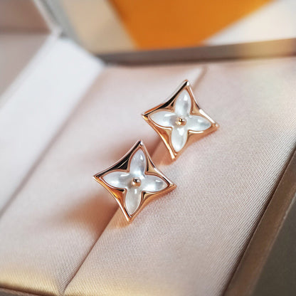 [Riva Jewelry]STAR MOP ROSE GOLD EARRINGS