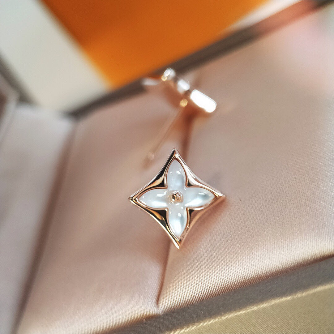 [Riva Jewelry]STAR MOP ROSE GOLD EARRINGS