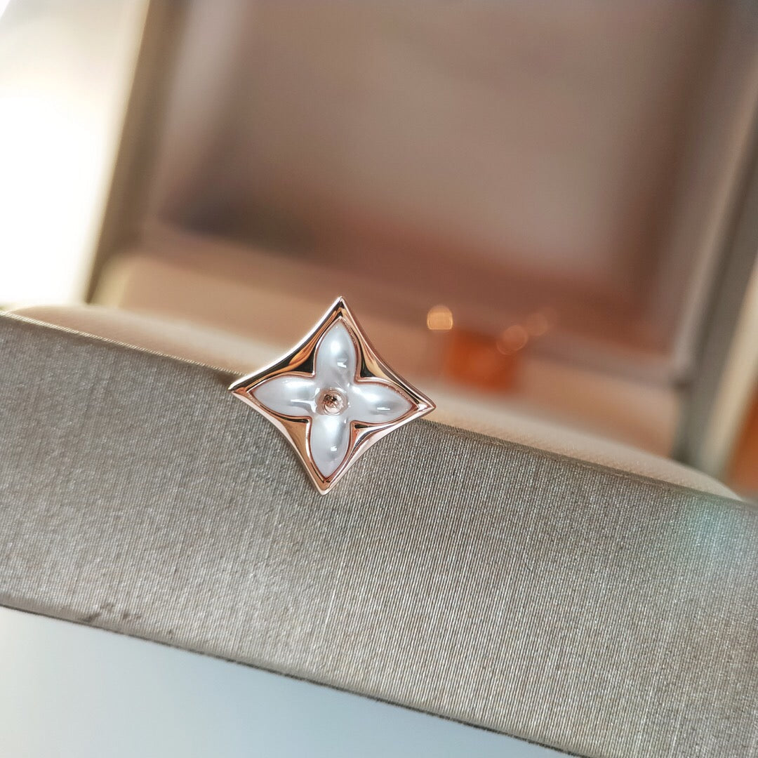 [Riva Jewelry]STAR MOP ROSE GOLD EARRINGS
