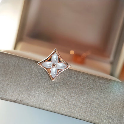 [Riva Jewelry]STAR MOP ROSE GOLD EARRINGS