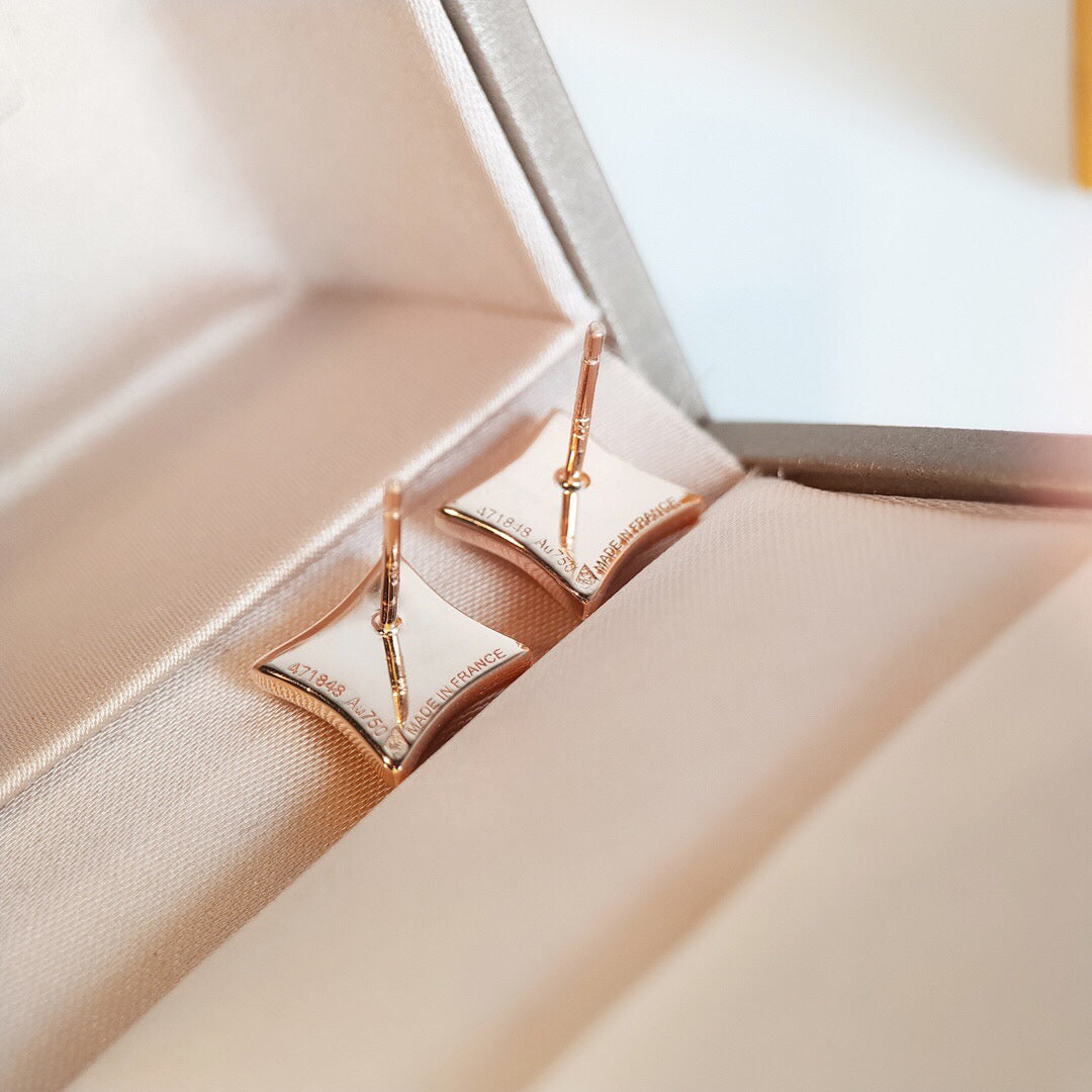 [Riva Jewelry]STAR MOP ROSE GOLD EARRINGS