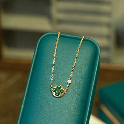 [Riva Jewelry]SUN MALACHITE 1 DIAMOND ROSE GOLD BRACELET