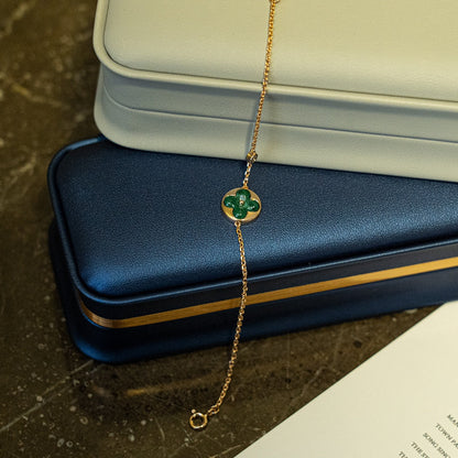 [Riva Jewelry]SUN MALACHITE 1 DIAMOND ROSE GOLD BRACELET