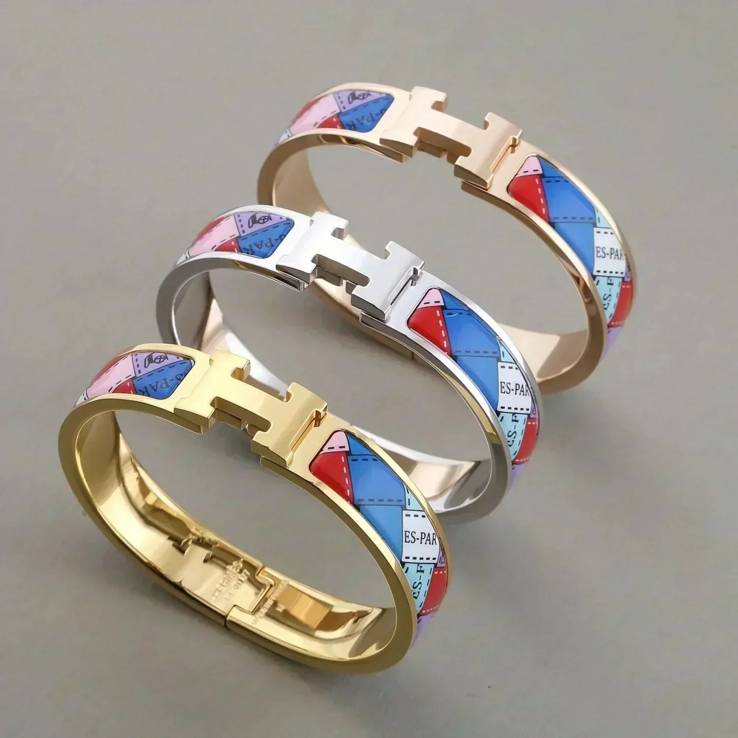 [Riva Jewelry]H BRACELET DOTTED BORDER 12MM