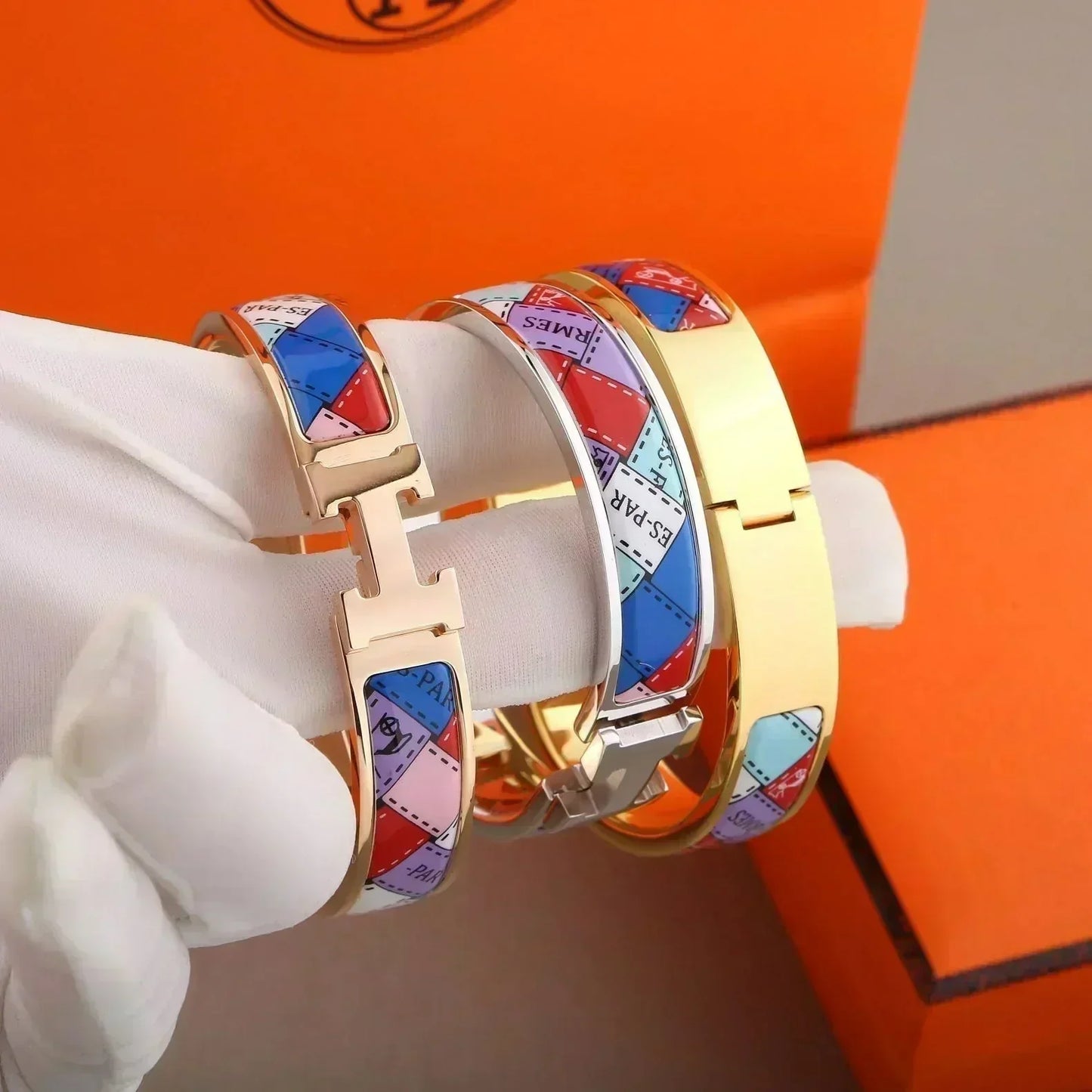 [Riva Jewelry]H BRACELET DOTTED BORDER 12MM