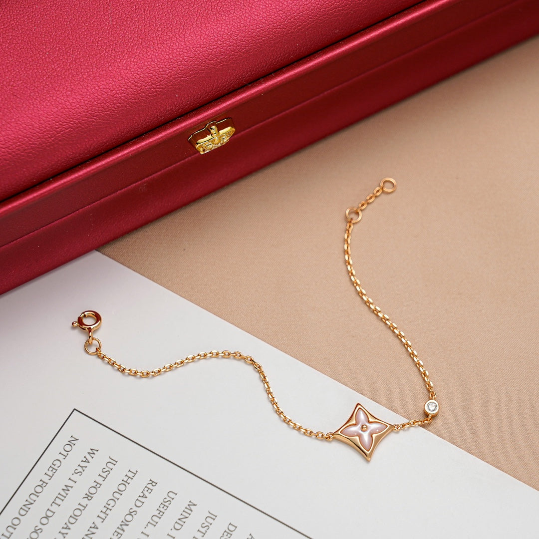 [Riva Jewelry]STAR 1 DIAMOND ROSE GOLD BRACELET