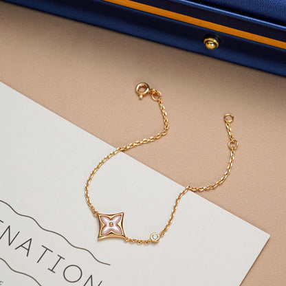 [Riva Jewelry]STAR 1 DIAMOND ROSE GOLD BRACELET