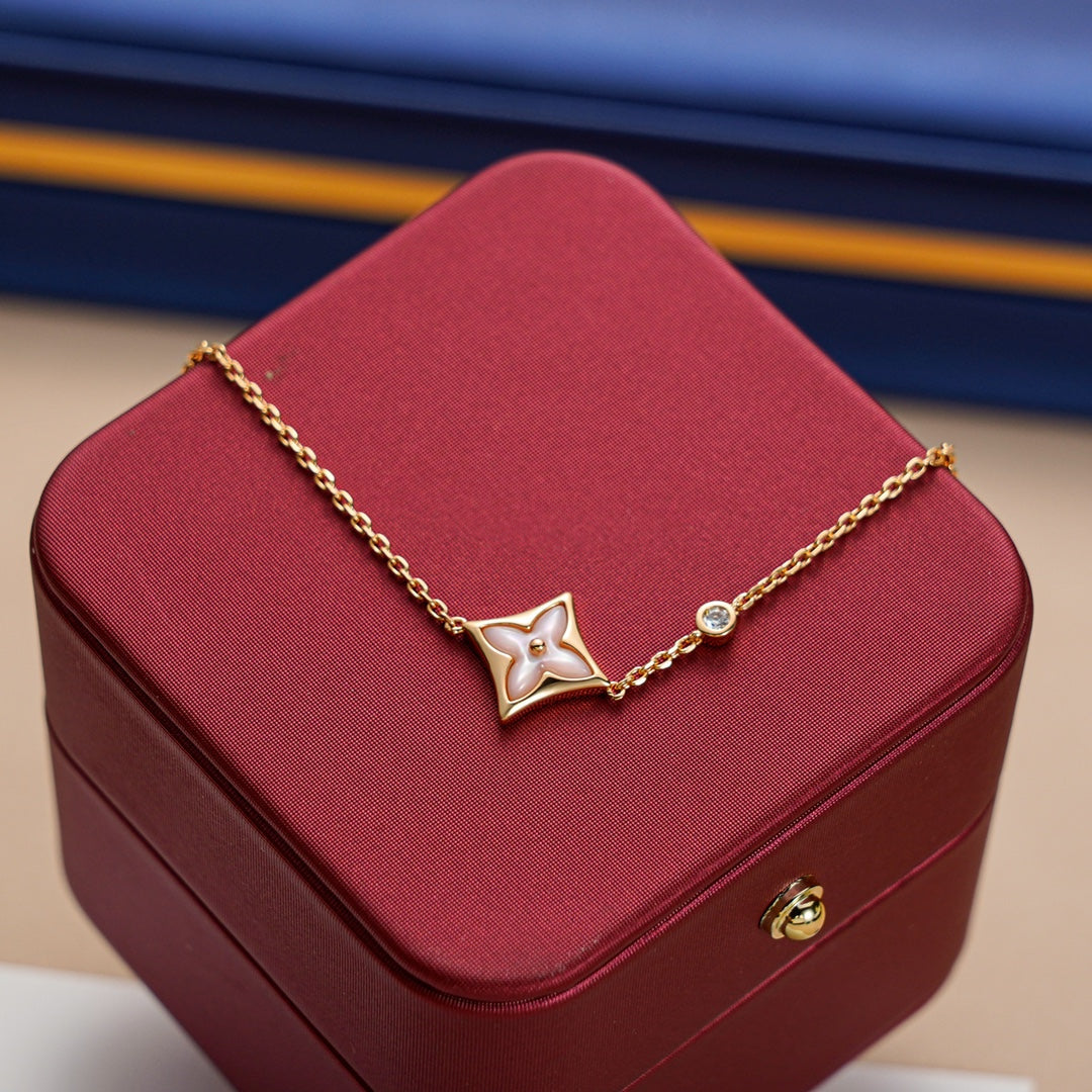 [Riva Jewelry]STAR 1 DIAMOND ROSE GOLD BRACELET